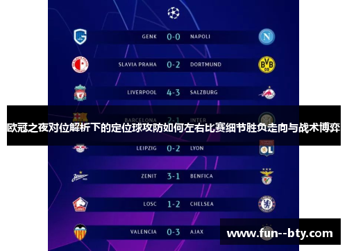 欧冠之夜对位解析下的定位球攻防如何左右比赛细节胜负走向与战术博弈 欧冠之夜对位解析下的定位球攻防如何左右比赛细节胜负走向与战术博弈